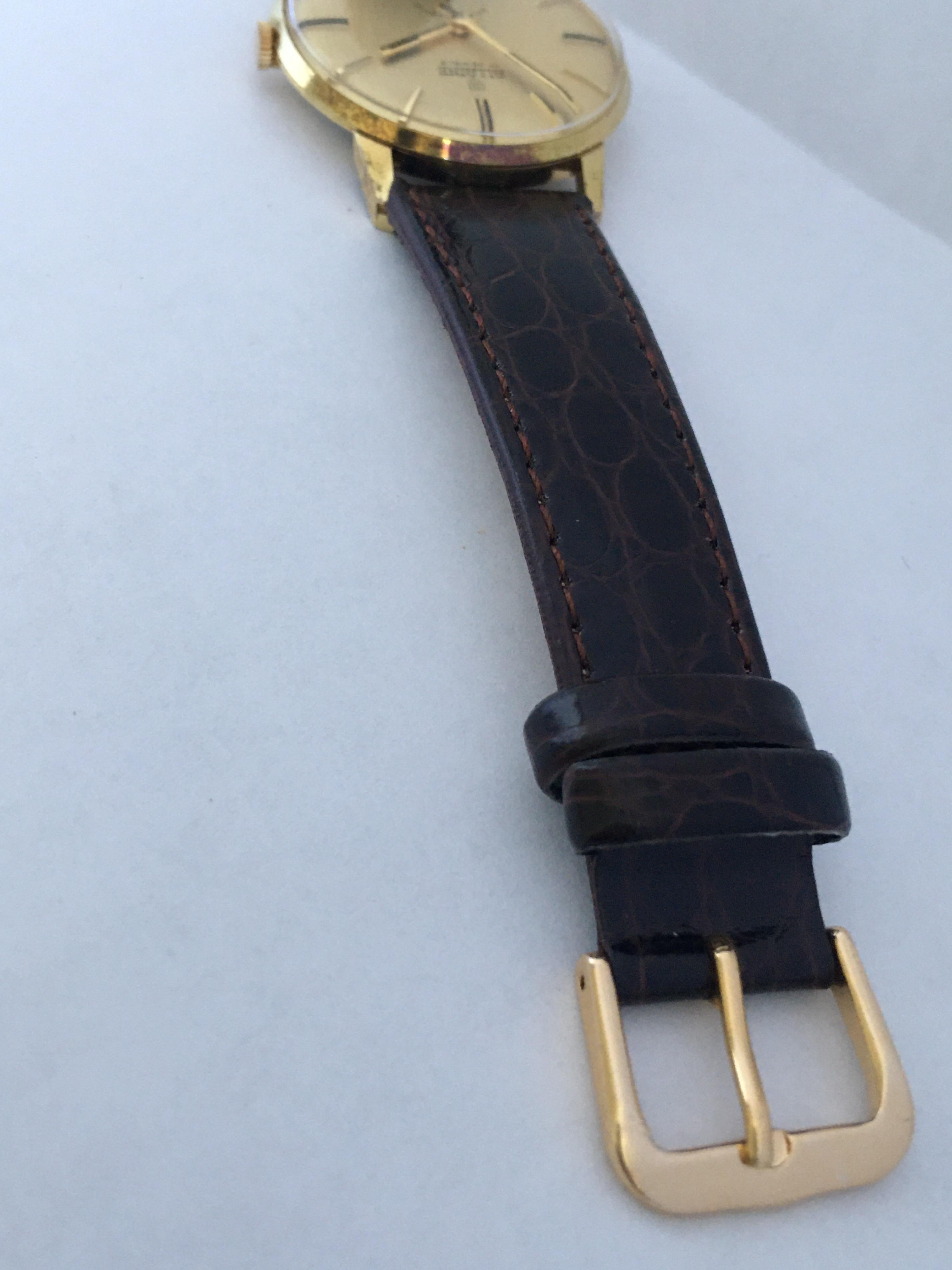 Vintage Gold-Plated and Stainless Steel Swiss Mechanical Watch For Sale 2