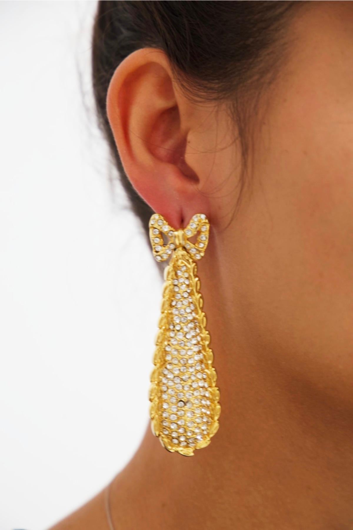 gold plated bow earrings