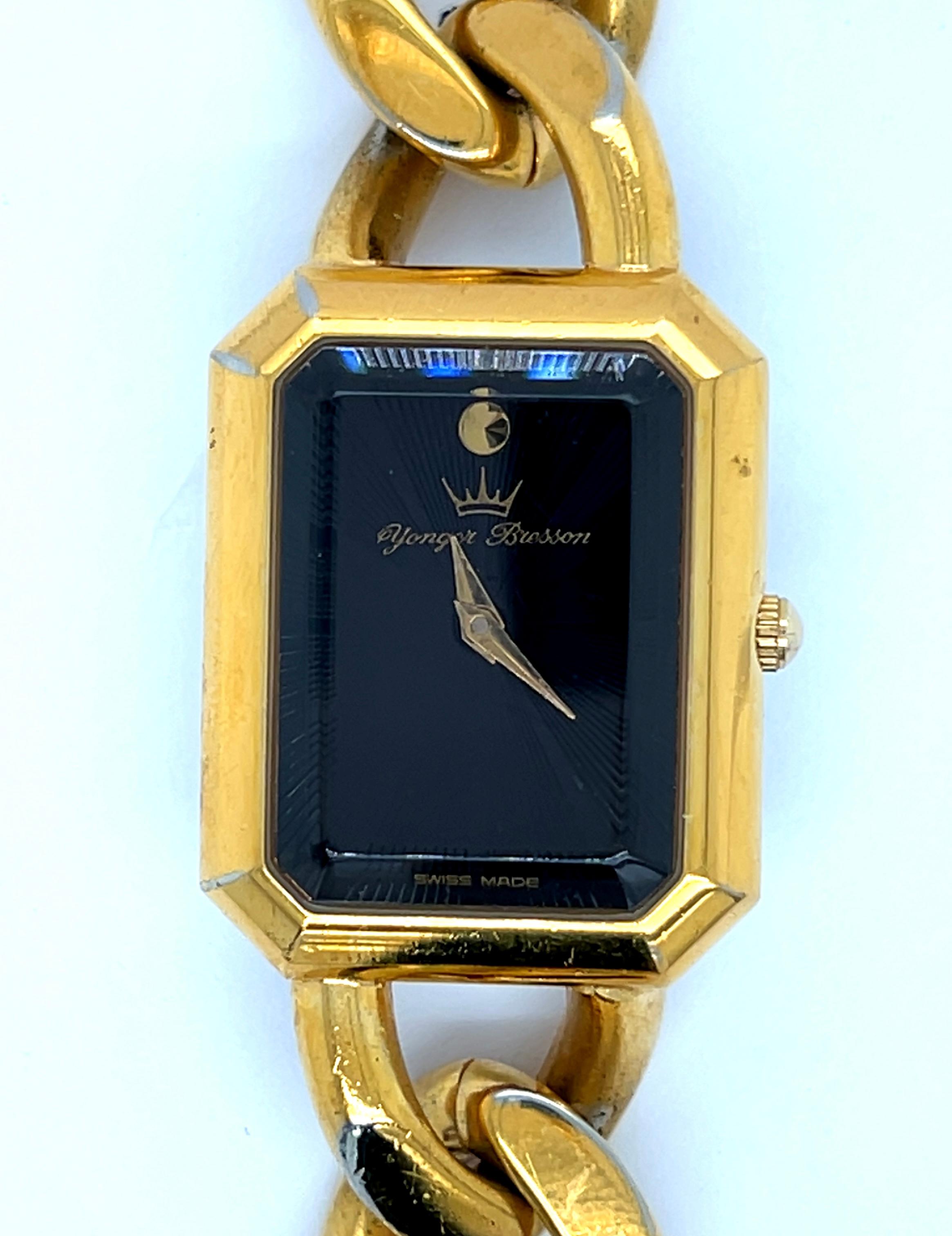Montre vintage à bracelet plaqué or Yonger & Bresson en vente 1
