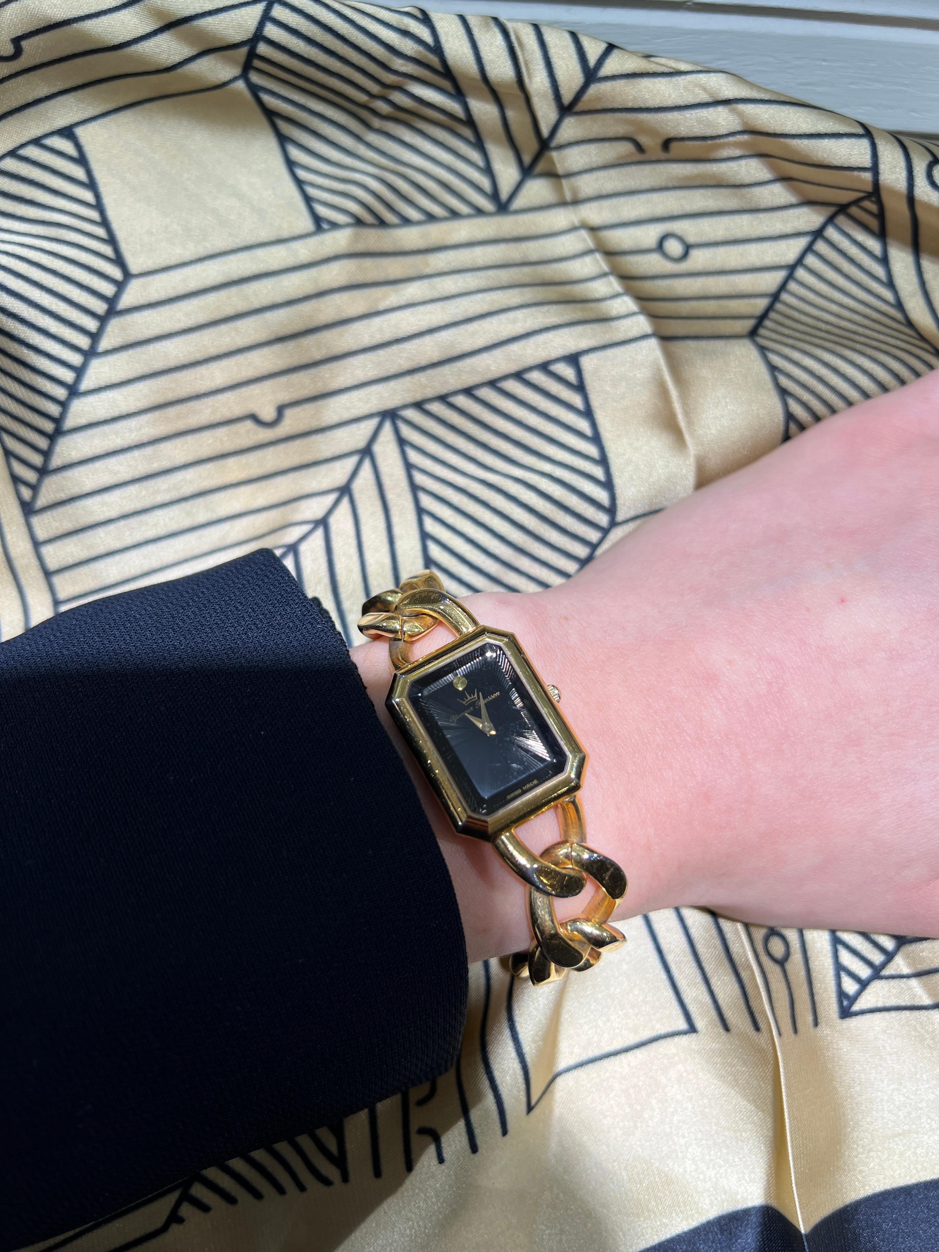 Montre vintage à bracelet plaqué or Yonger & Bresson en vente 2