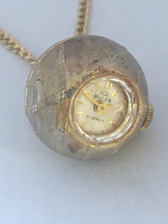 Vintage Gold-Plated Bvler Mechanical Pendant Ball Watch