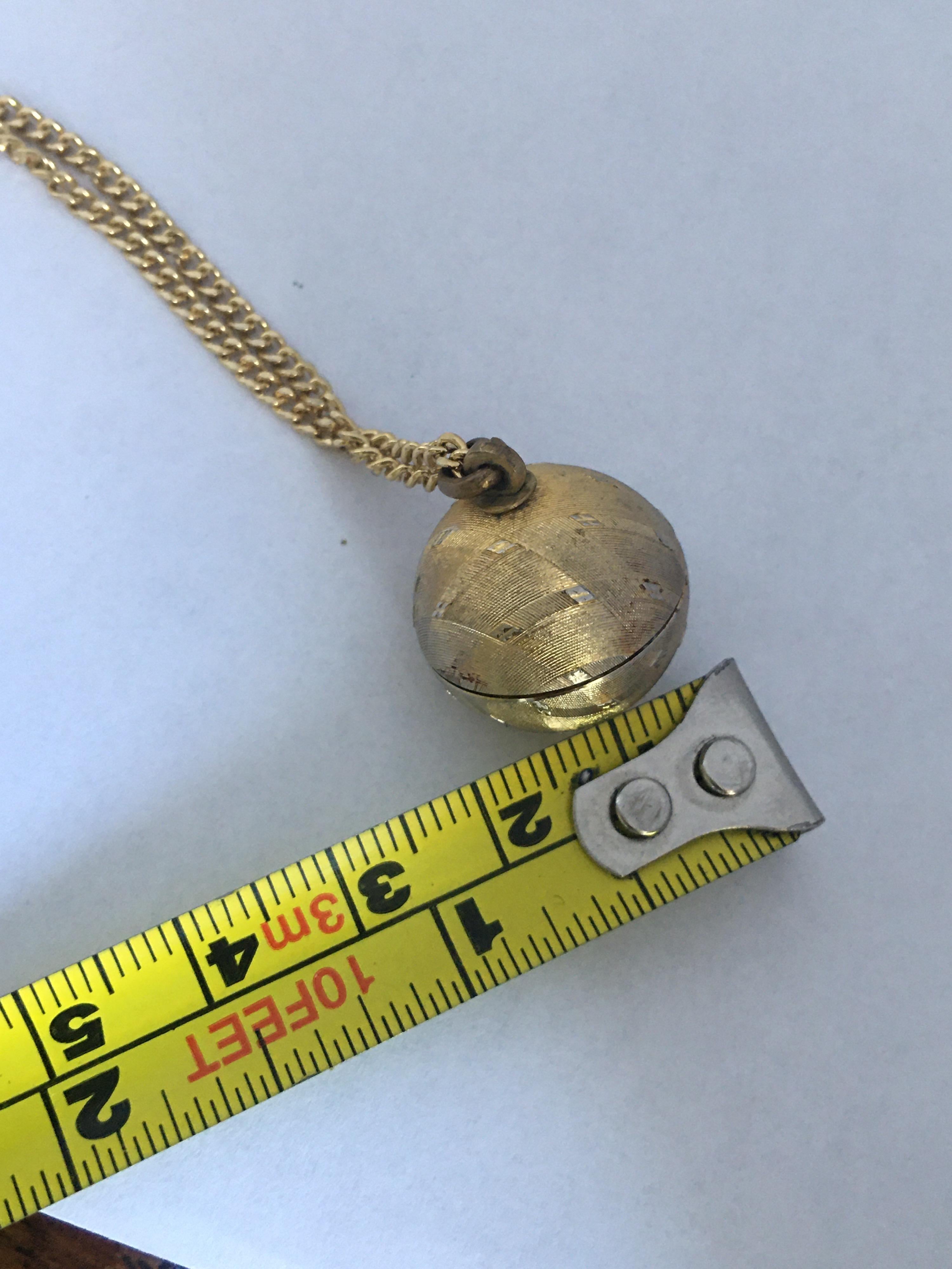 Women's or Men's Vintage Gold-Plated Bvler Mechanical Pendant Ball Watch For Sale