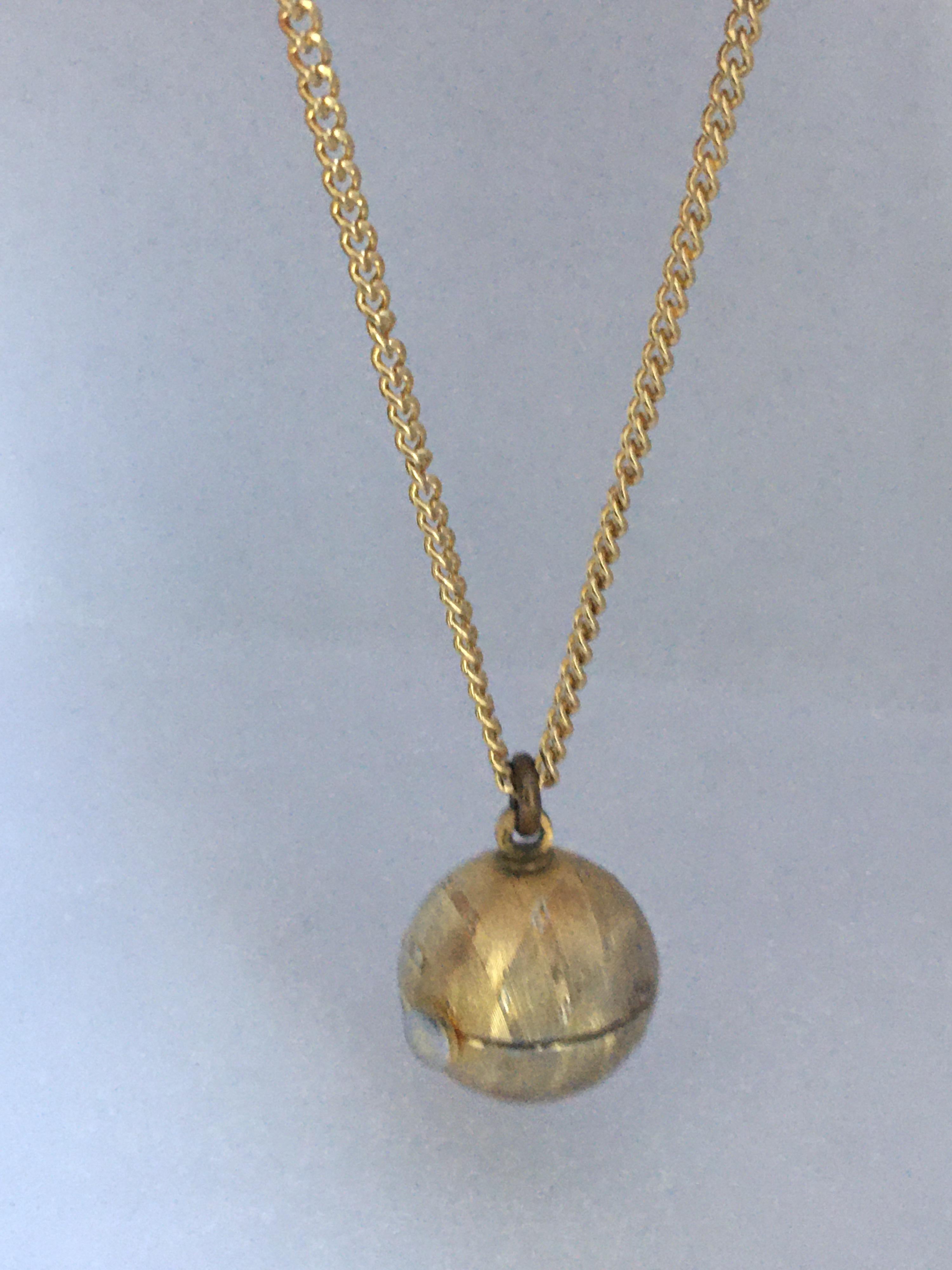 Vintage Gold-Plated Bvler Mechanical Pendant Ball Watch For Sale 2