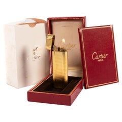 Vintage Gold Plated Cartier Les Must Lighter 1970s in Box
