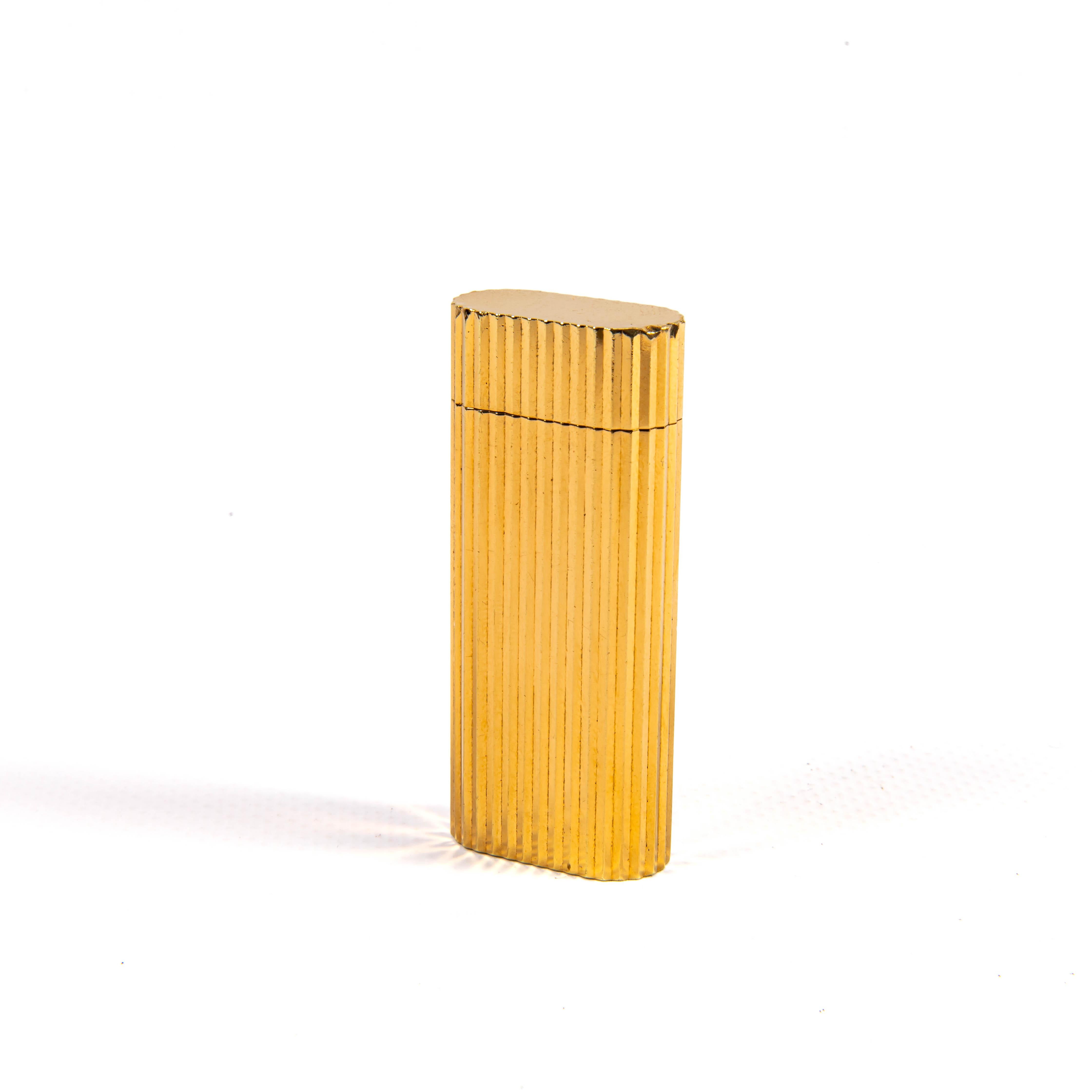 Women's or Men's Vintage Gold Plated Cartier Les Must Mini Lighter 1980s