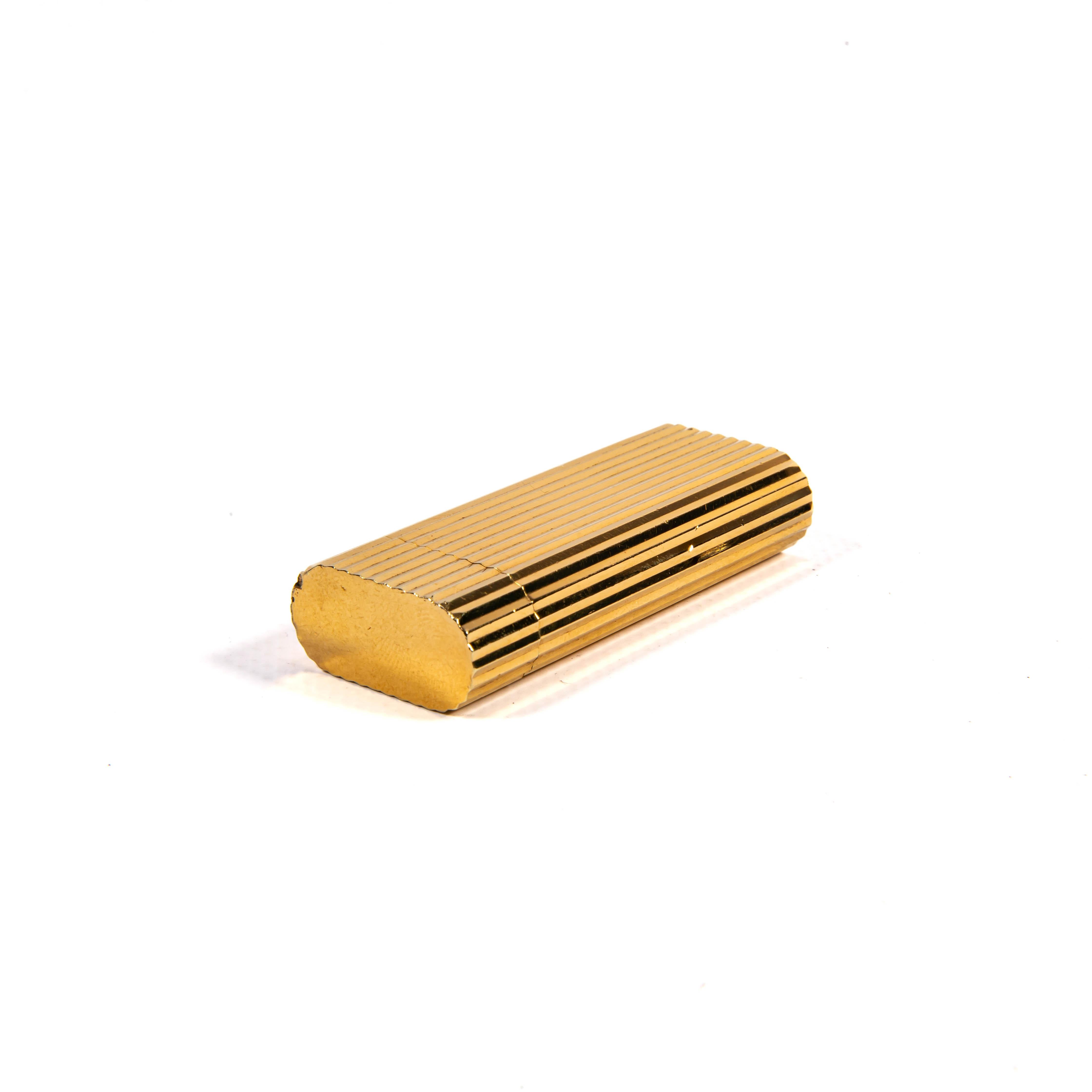 Vintage Gold Plated Cartier Les Must Mini Lighter 1980s 4