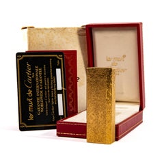 Vintage vergoldet CARTIER Pentagon Feuerzeug gebürstet in Box 1970er