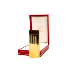 Cartier-Feuerzeug im Pentagon-Design, vergoldet, im Original-Karton, 1980er Jahre