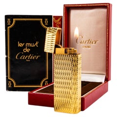 Cartier-Feuerzeug im Pentagon-Design, vergoldet, im Originalzustand, in Originalverpackung, 1982