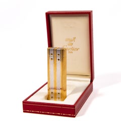 Vintage Gold Plated CARTIER Santos Lighter in Box 1980s