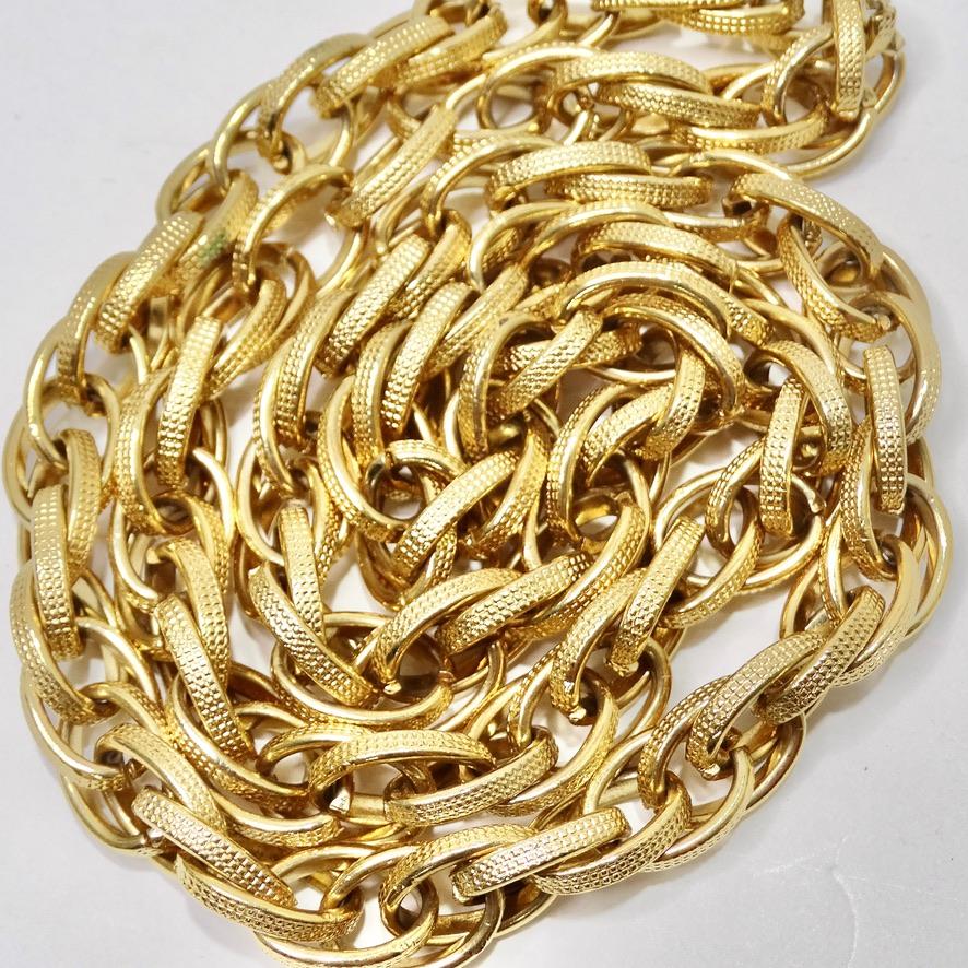 Vintage Gold Plated Chain Necklace In Excellent Condition For Sale In Scottsdale, AZ