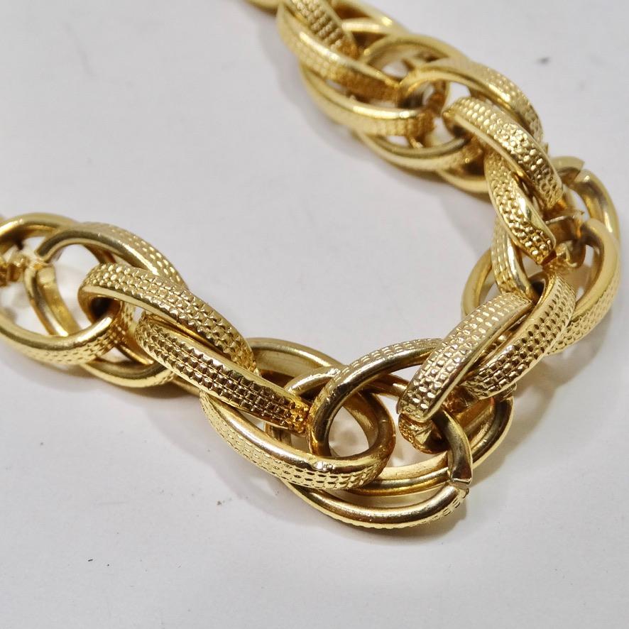 Women's or Men's Vintage Gold Plated Chain Necklace For Sale