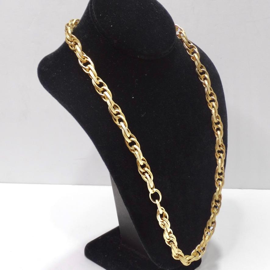 Vintage Gold Plated Chain Necklace For Sale 1