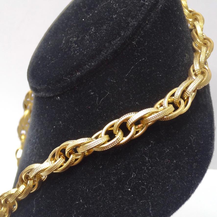 Vintage Gold Plated Chain Necklace For Sale 2