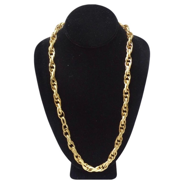 Vintage Gold Plated Chain Necklace For Sale at 1stDibs
