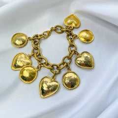 Used Gold Plated Charm Bracelet, 1980s