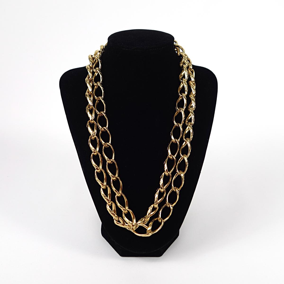 Vintage gold plated Christian Dior necklace with large chains.