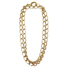 Retro Gold-Plated Christian Dior Necklace with Large Chains