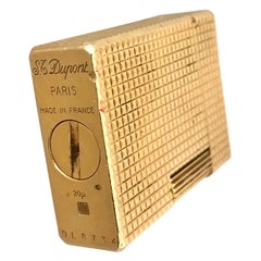 Vintage Gold-Plated Diamond Head Pocket Gas Lighter By S. T. Dupont, Paris