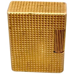 Retro Gold-Plated Diamond Head Pocket Gas Lighter By S. T. Dupont, Paris