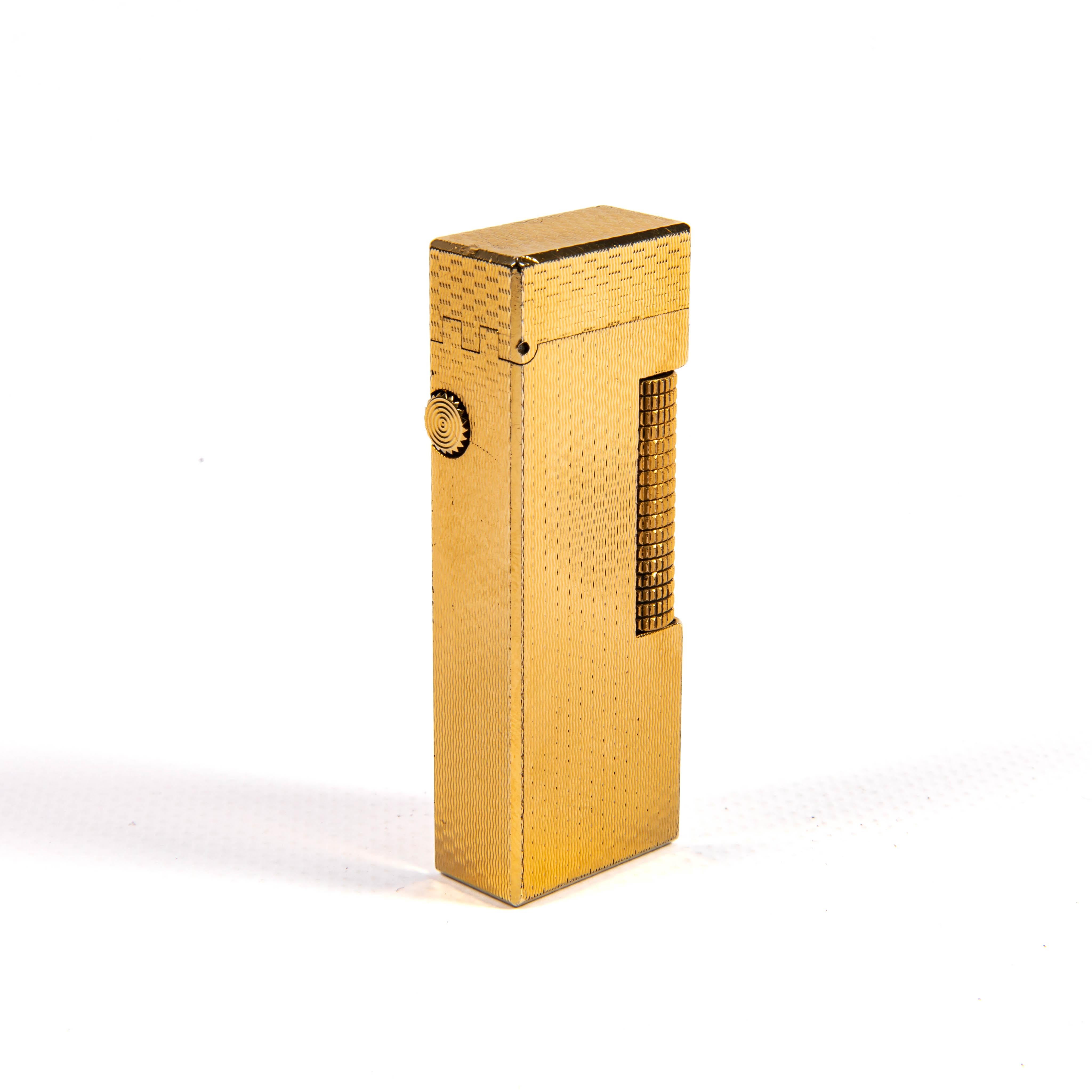Vintage Gold Plated DUNHILL Rollagas Basket Lighter 1970s For Sale 1