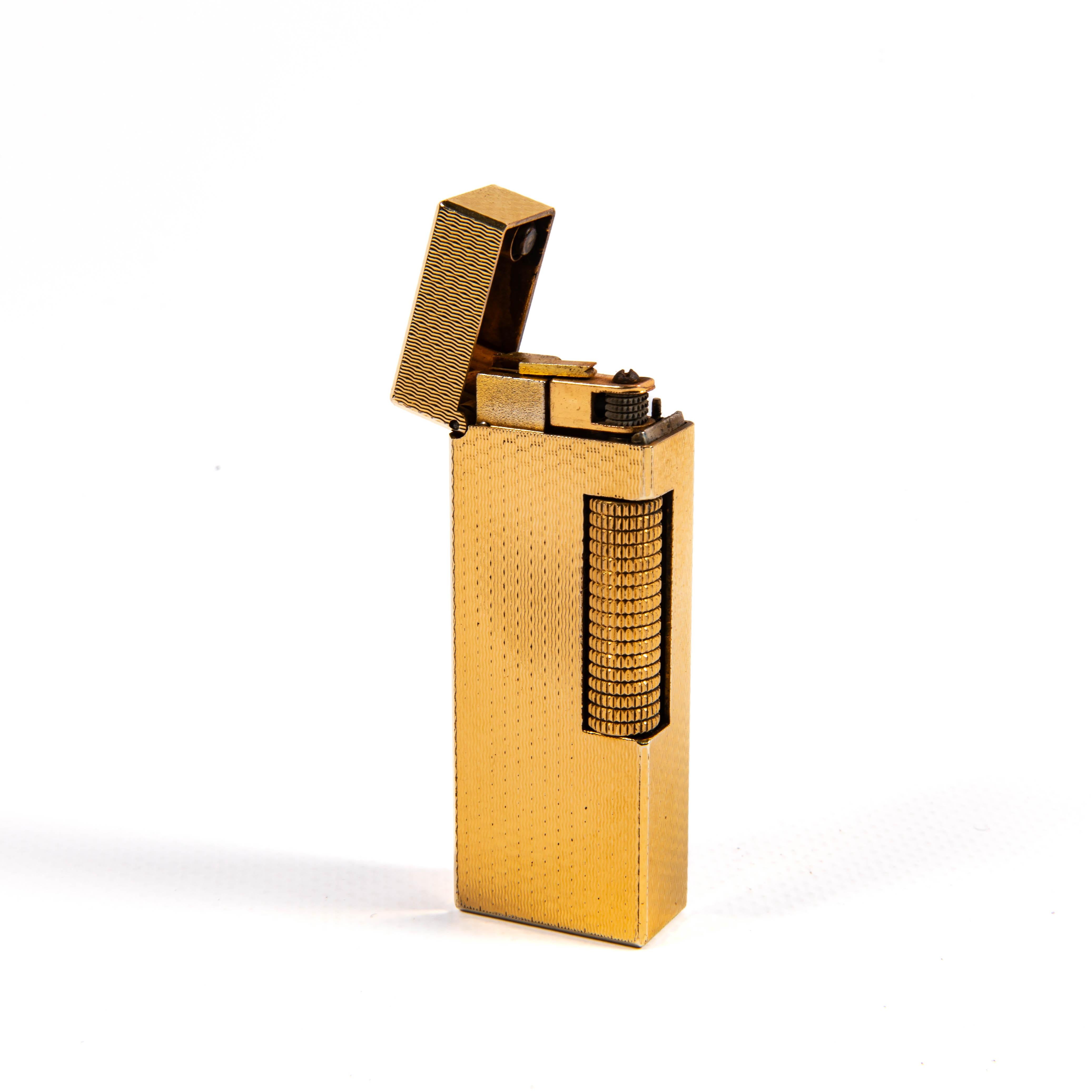 Vintage Gold Plated DUNHILL Rollagas Basket Lighter 1970s For Sale 2