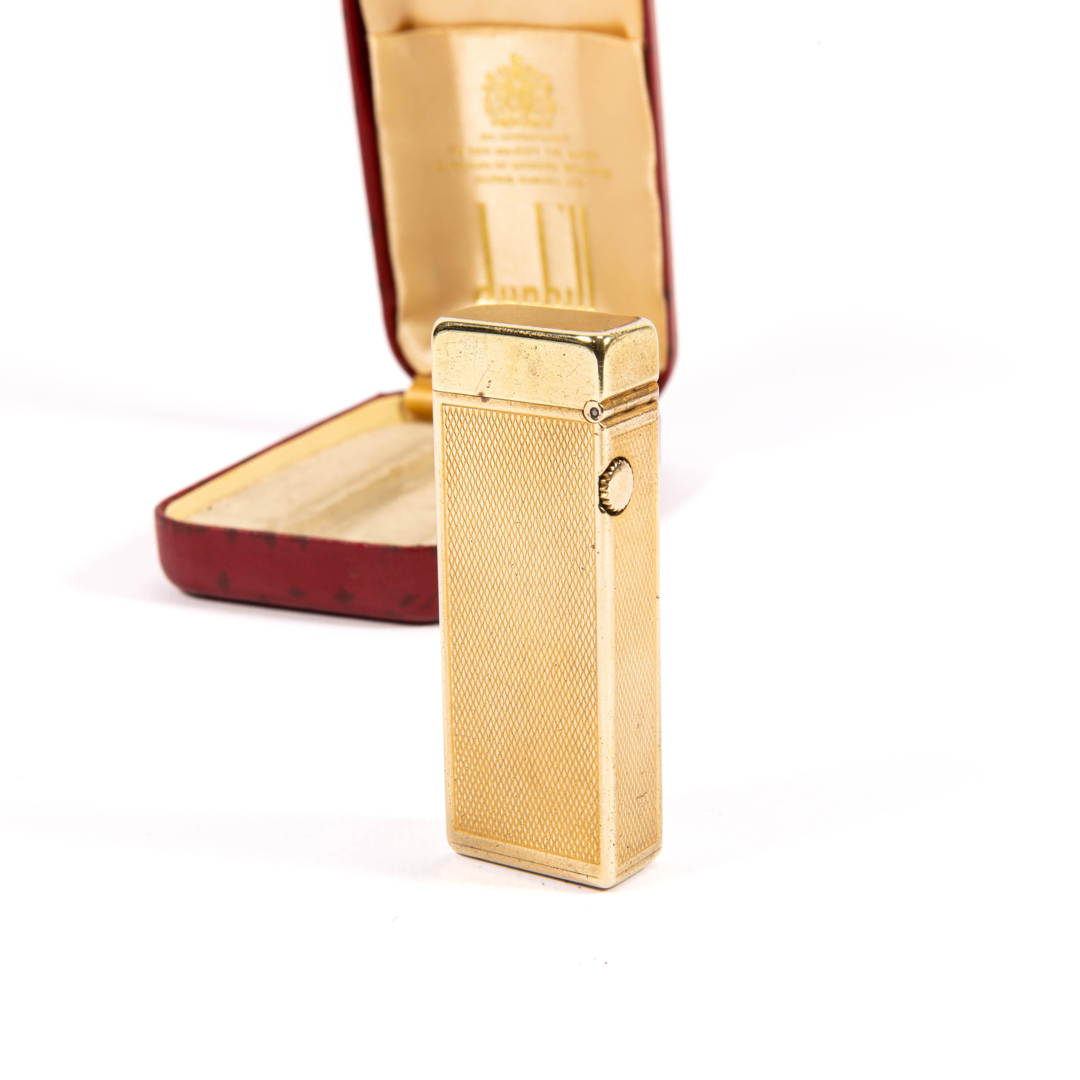 Vintage Gold Plated Dunhill Rollagas Lighter 1960s in Box 1