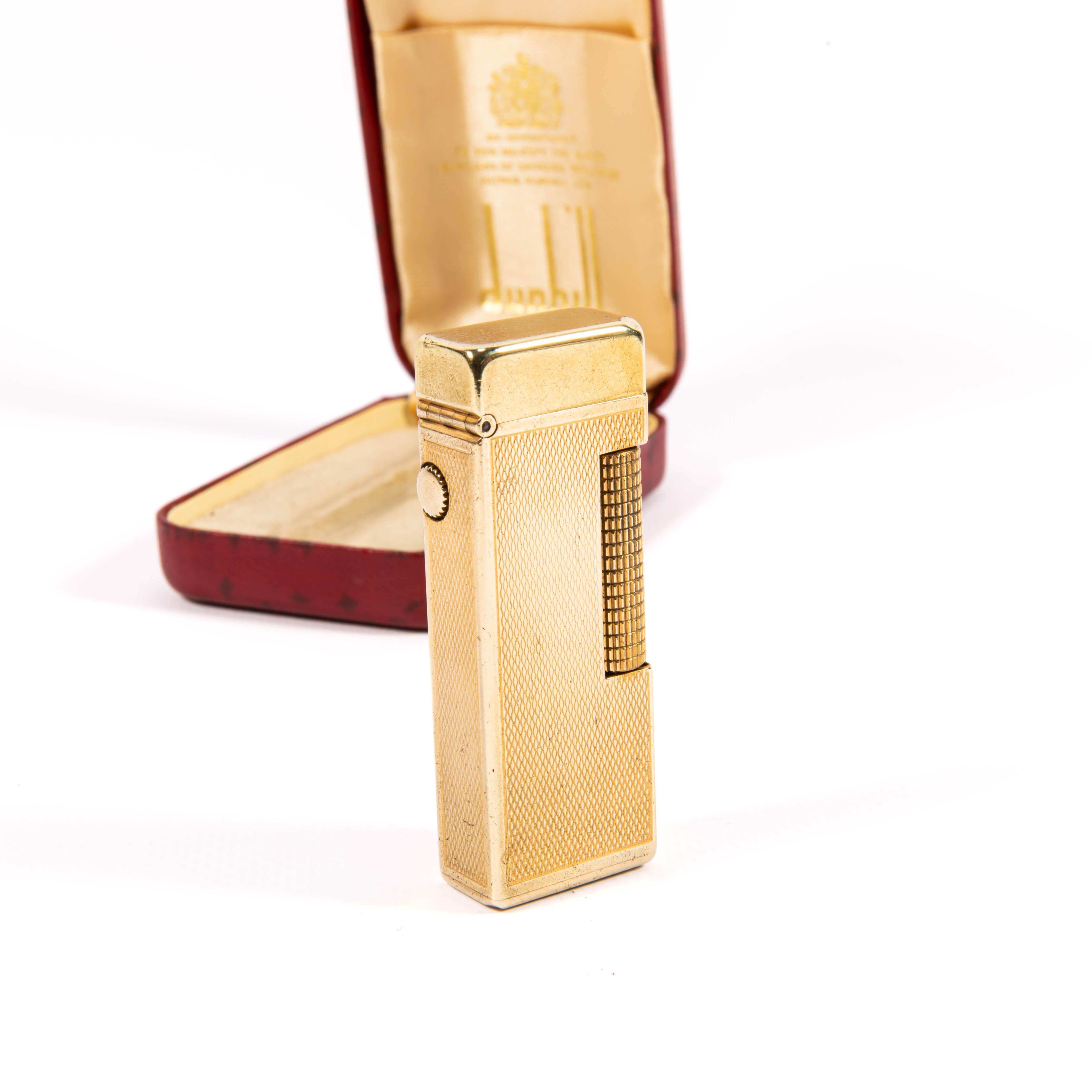 Vintage Gold Plated Dunhill Rollagas Lighter 1960s in Box 2