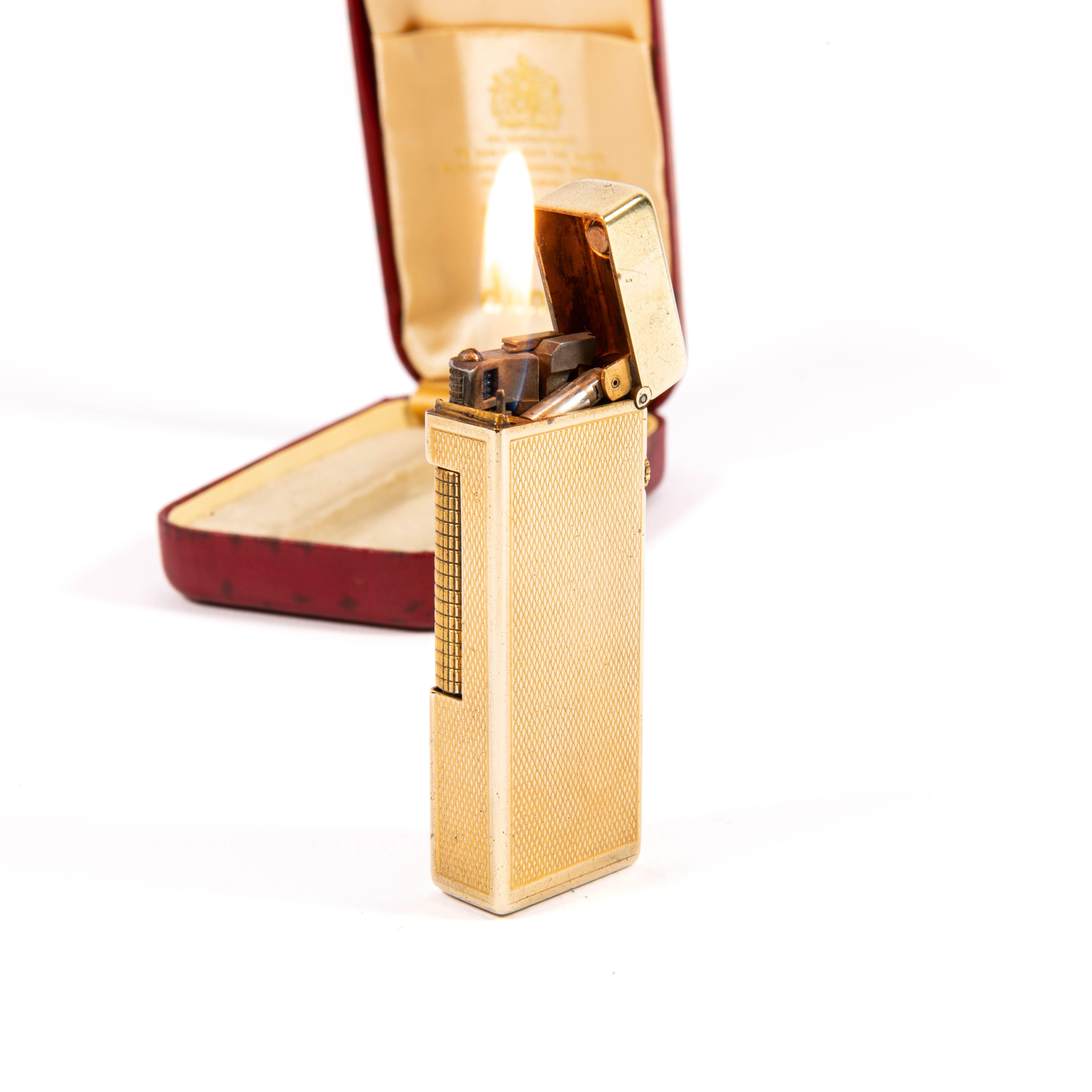 Vintage Gold Plated Dunhill Rollagas Lighter 1960s in Box 4