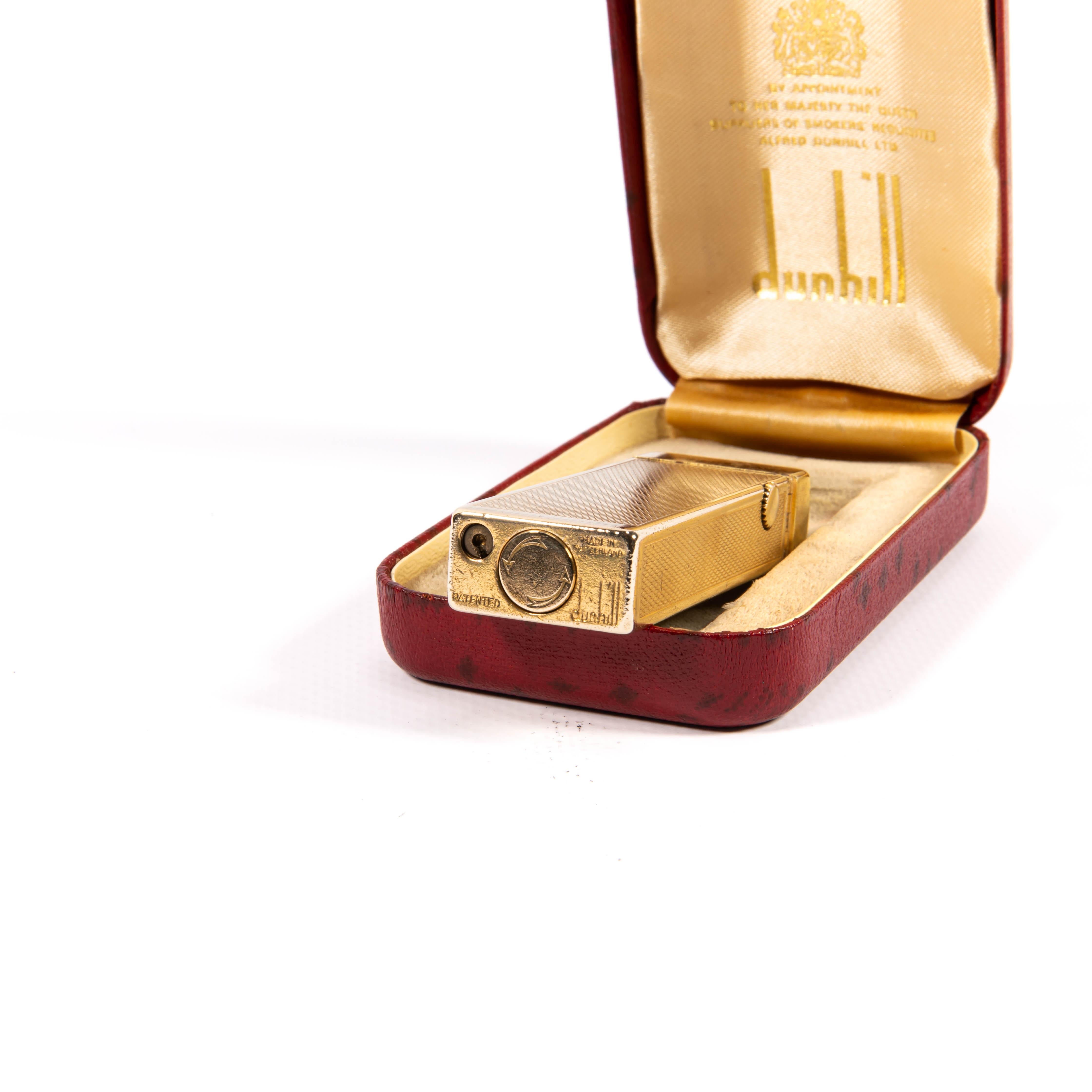 Vintage Gold Plated Dunhill Rollagas Lighter 1960s in Box 5