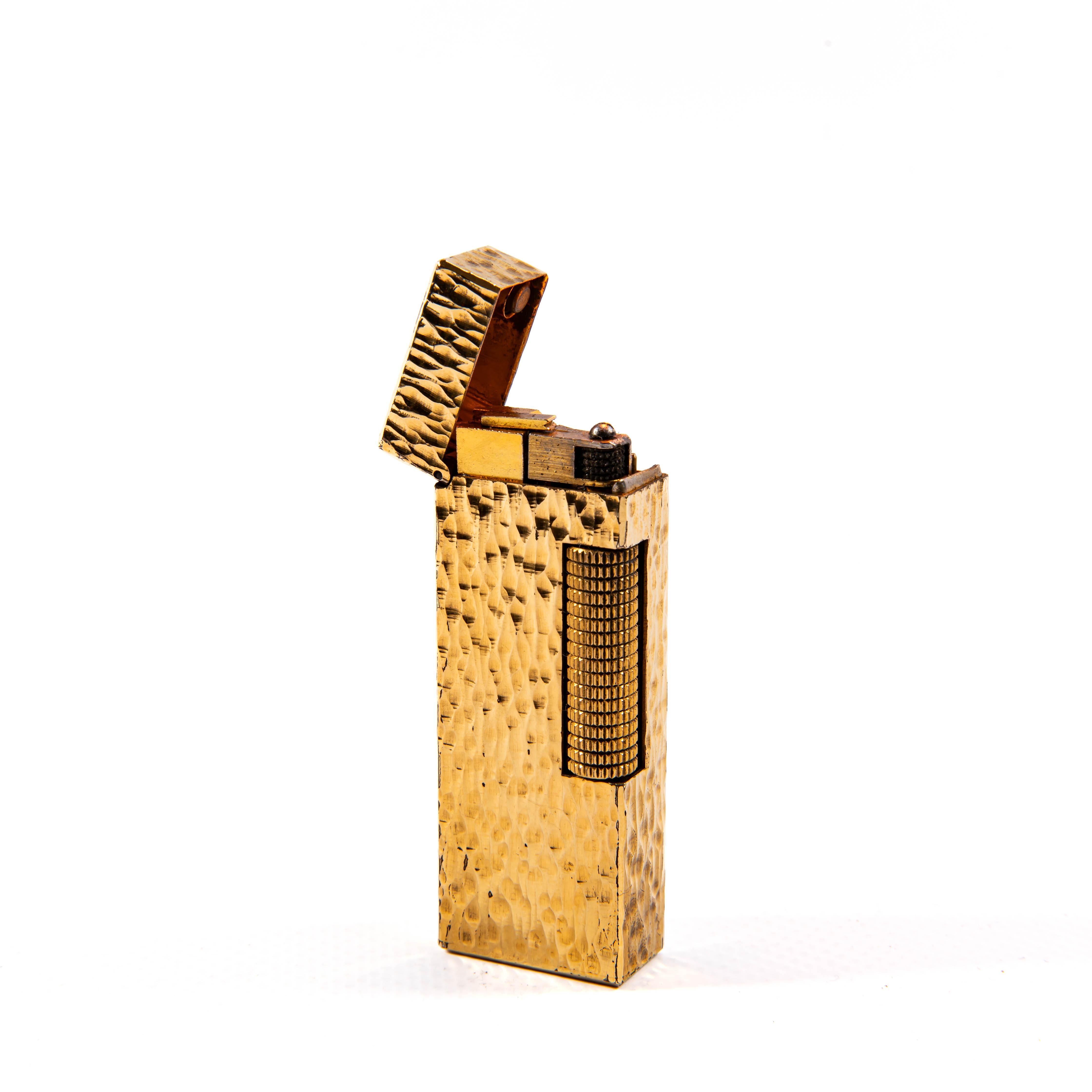 Vergoldete Dunhill Rollagas-Leuchte Bark, Vintage, 1970er Jahre im Angebot 2