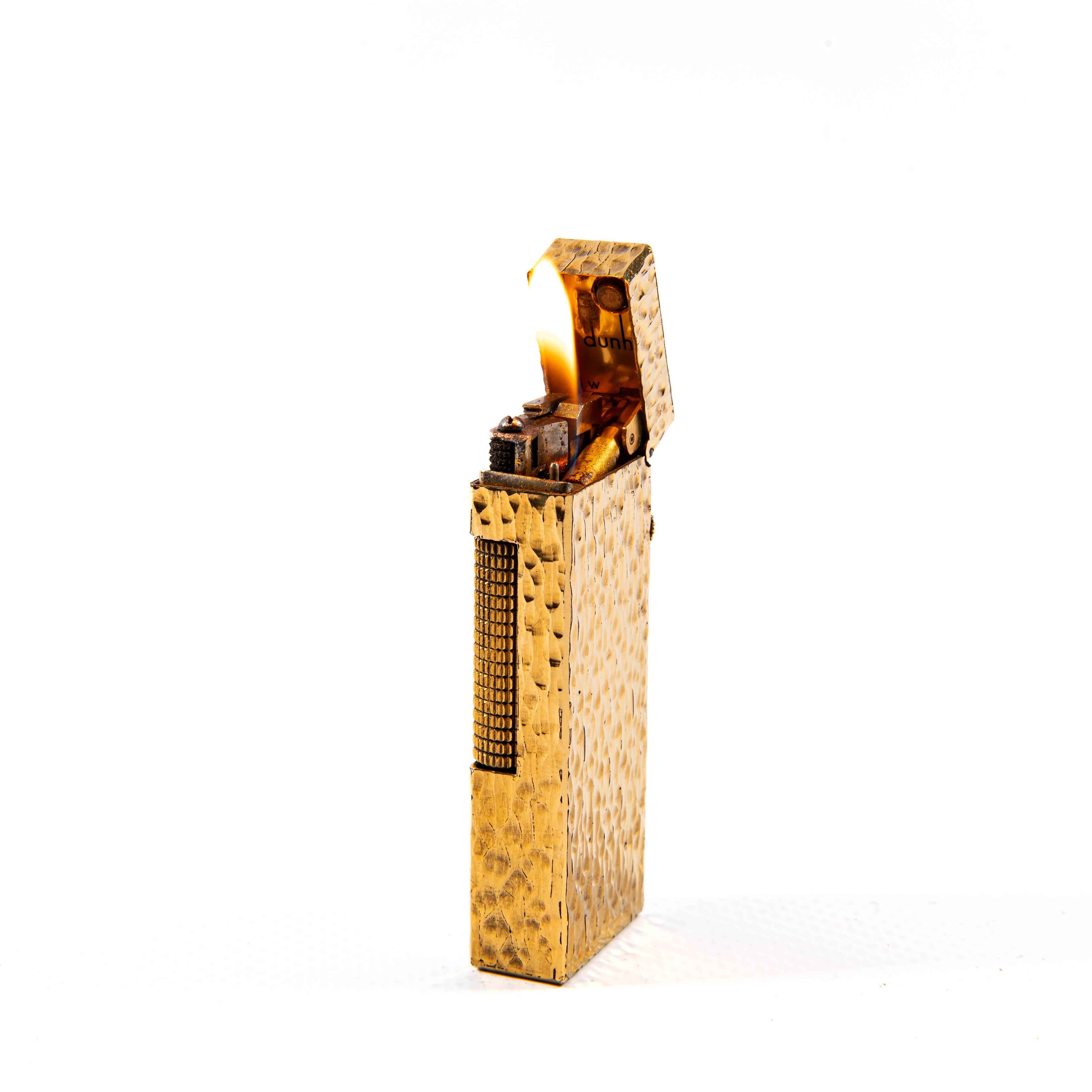 Vergoldete Dunhill Rollagas-Leuchte Bark, Vintage, 1970er Jahre im Angebot 3