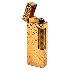 Vintage Gold Plated Dunhill Rollagas Lighter Bark 1970s