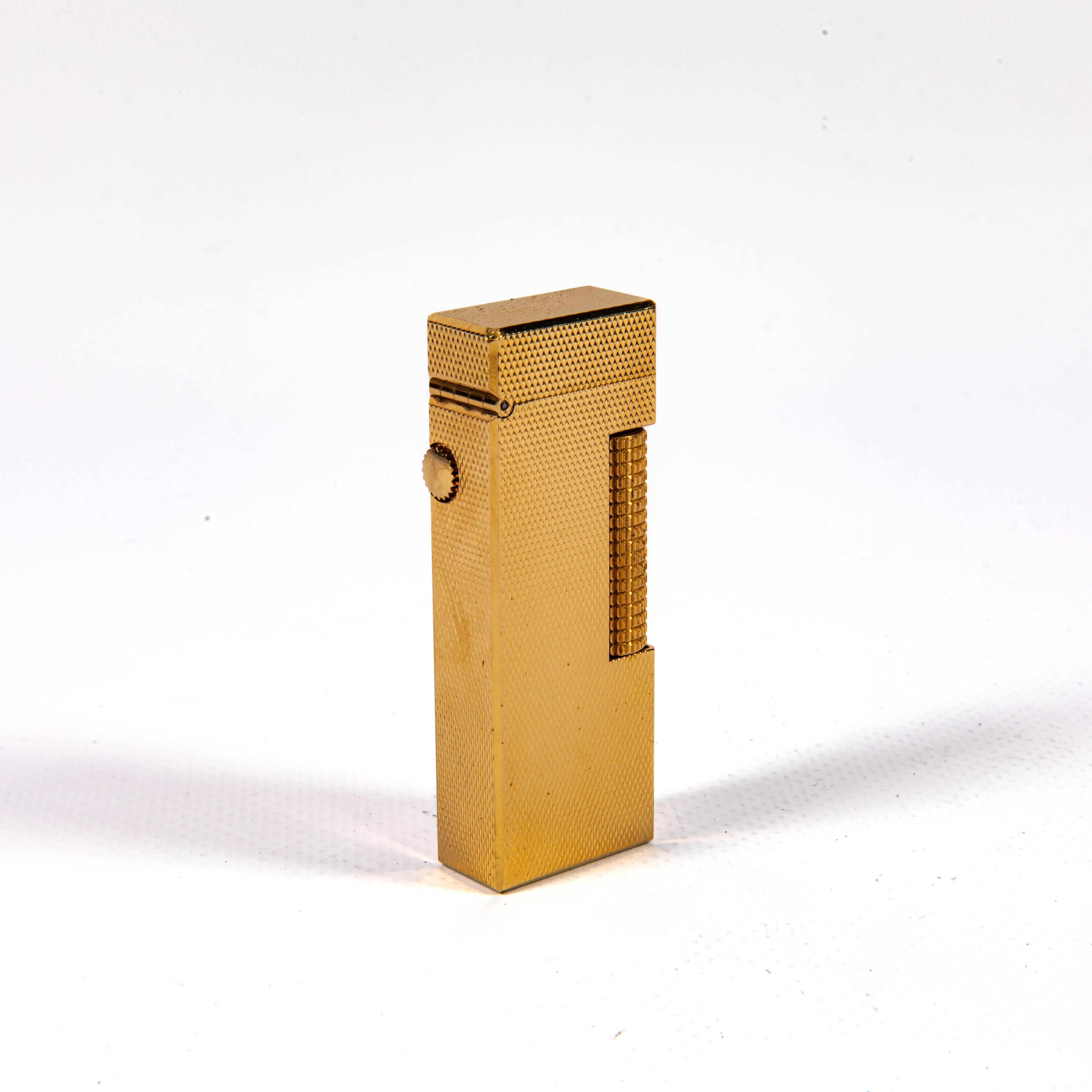 Vintage Gold Plated DUNHILL Rollagas Lighter Barley in Box 1970 in vendita 1