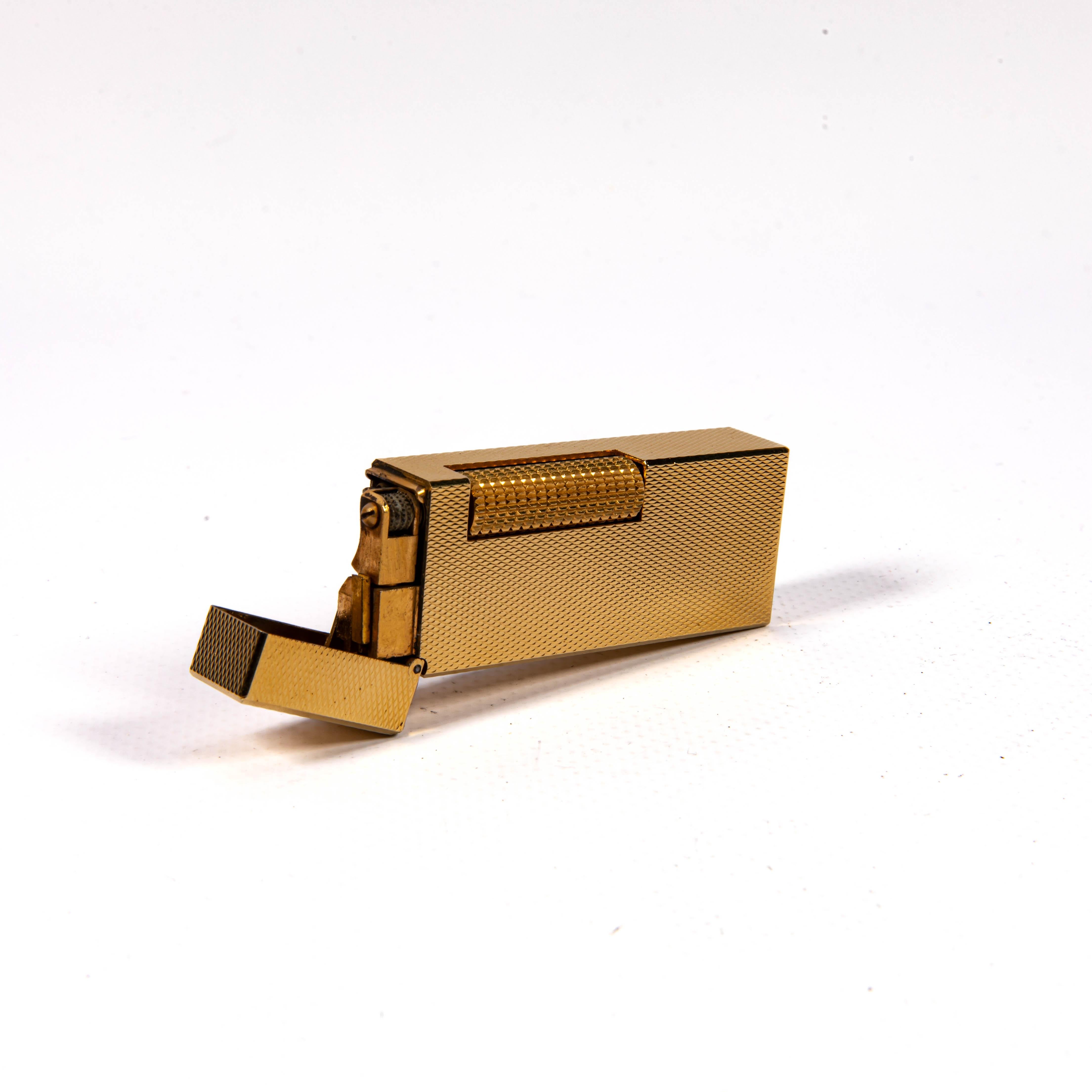 Vintage Gold Plated DUNHILL Rollagas Lighter Barley in Box 1970 in vendita 4