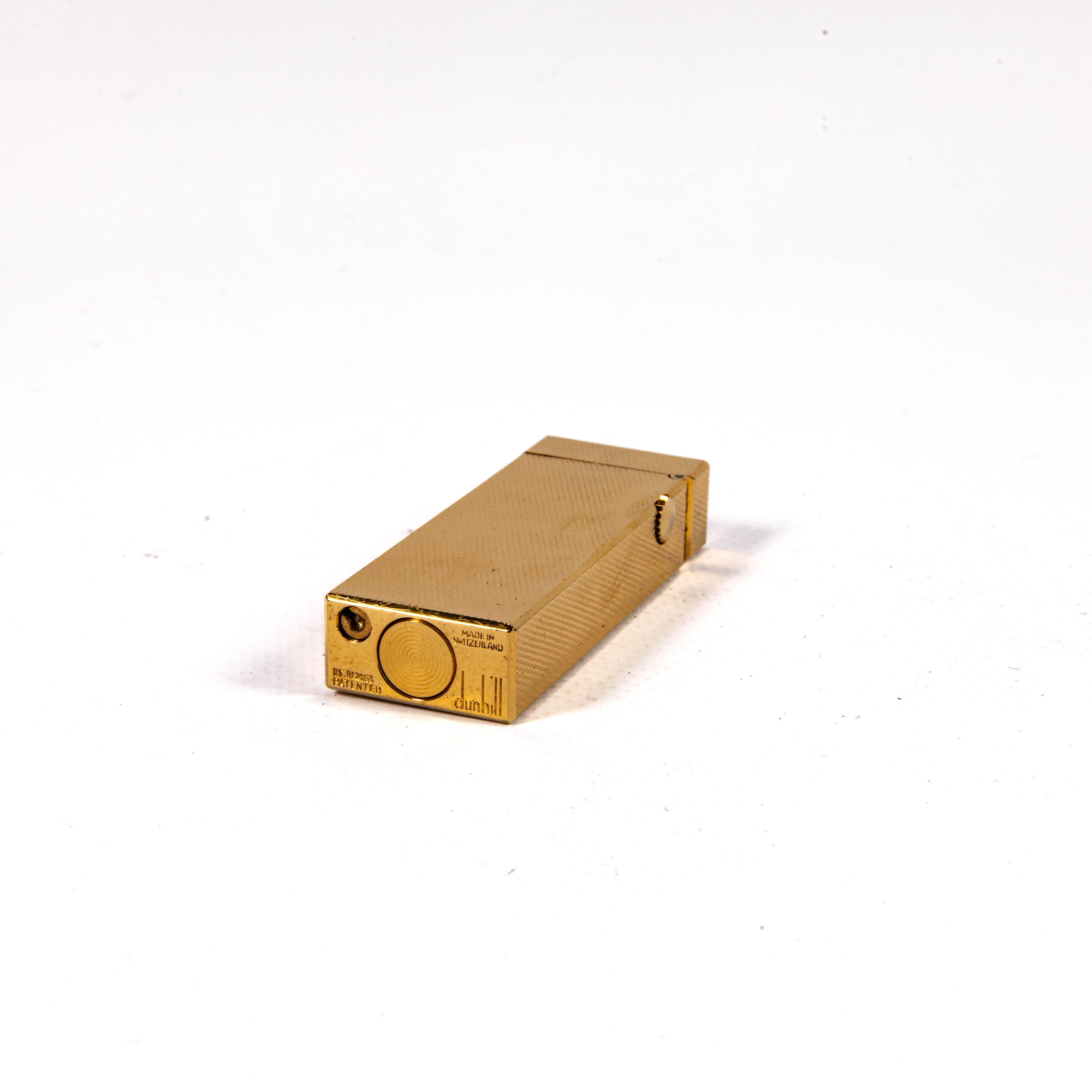 Vintage Gold Plated DUNHILL Rollagas Lighter Barley in Box 1970 in vendita 5