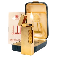 Vintage Gold Plated Dunhill Rollagas Lighter Barley in Box 1970s