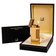 Vintage Gold Plated DUNHILL Rollagas Lighter Barley in Box 1996