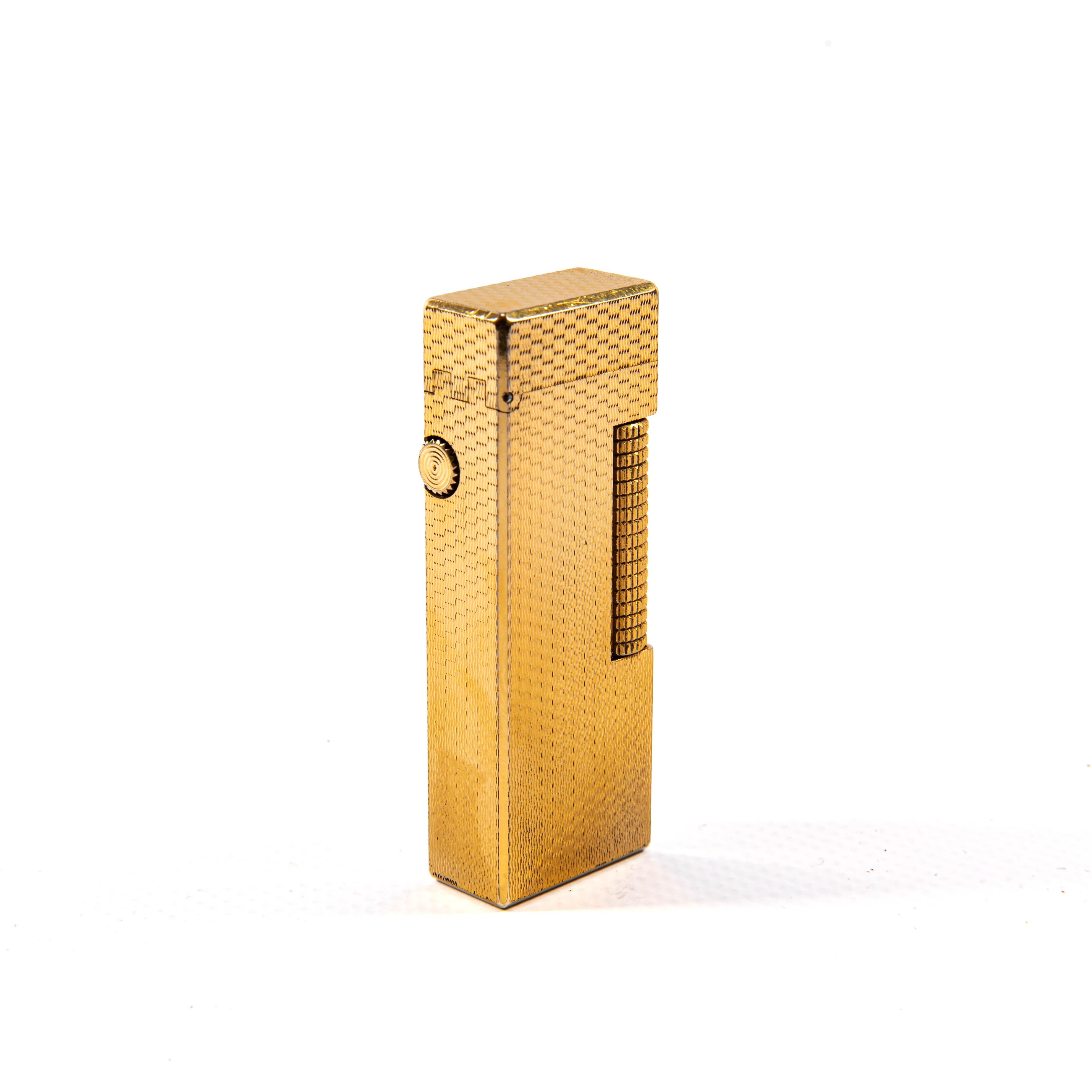 Women's or Men's Vintage Gold Plated DUNHILL Rollagas Lighter Basket 1960s For Sale