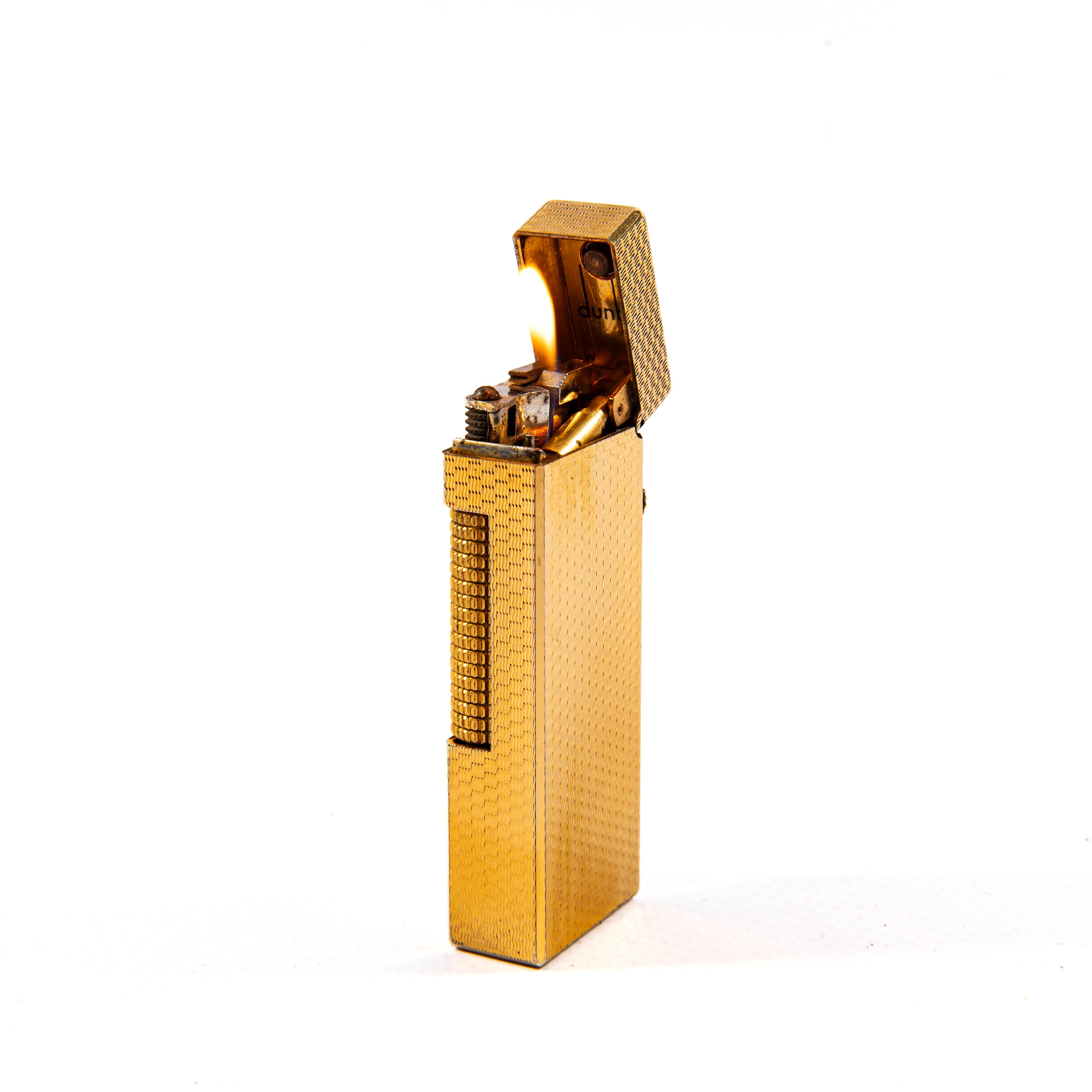Vintage Gold Plated DUNHILL Rollagas Lighter Basket 1960s For Sale 2