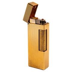 Cesta encendedor Rollagas DUNHILL vintage bañada en oro Años 60