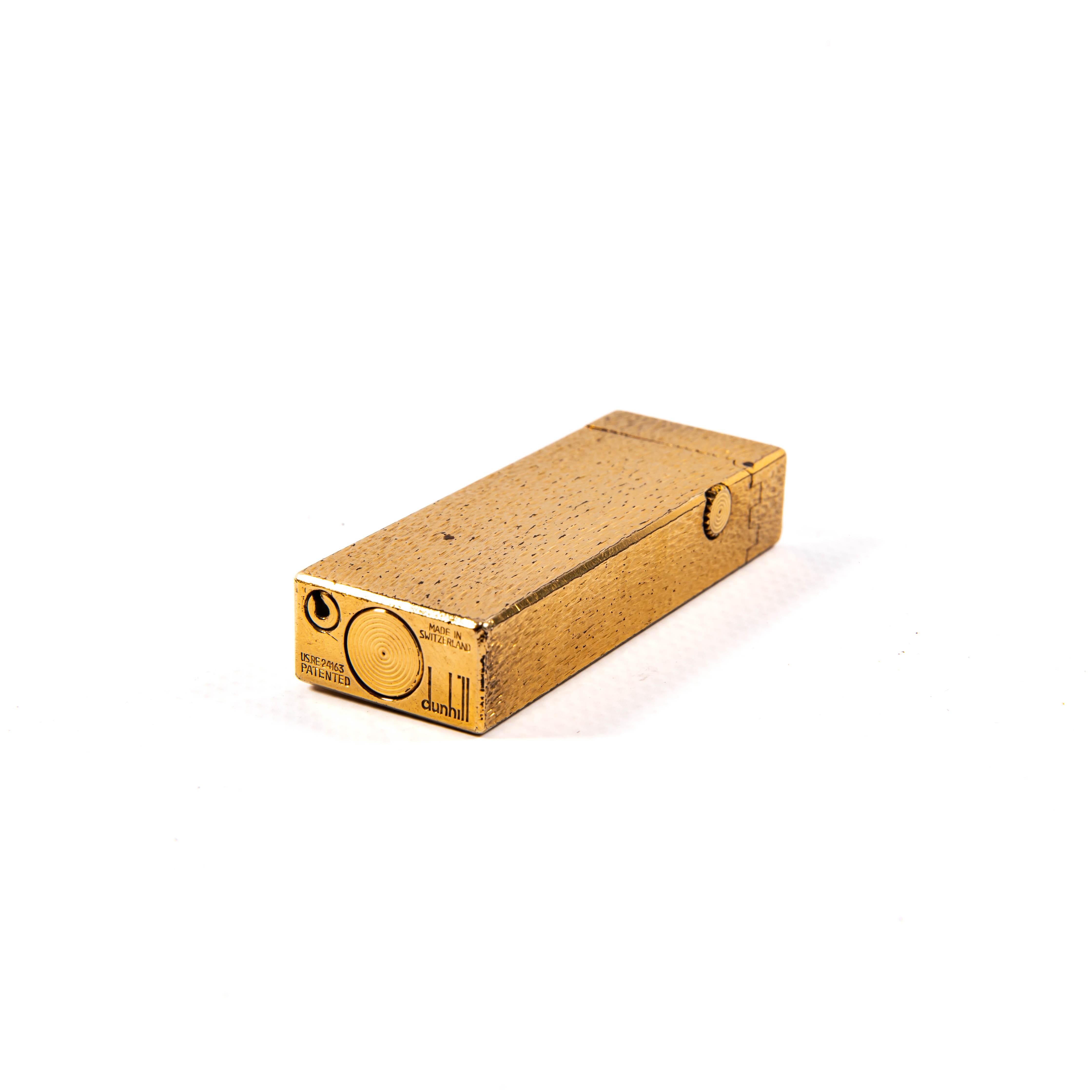 Vintage Gold Plated DUNHILL Rollagas Lighter Fine Bark 1970s For Sale 5