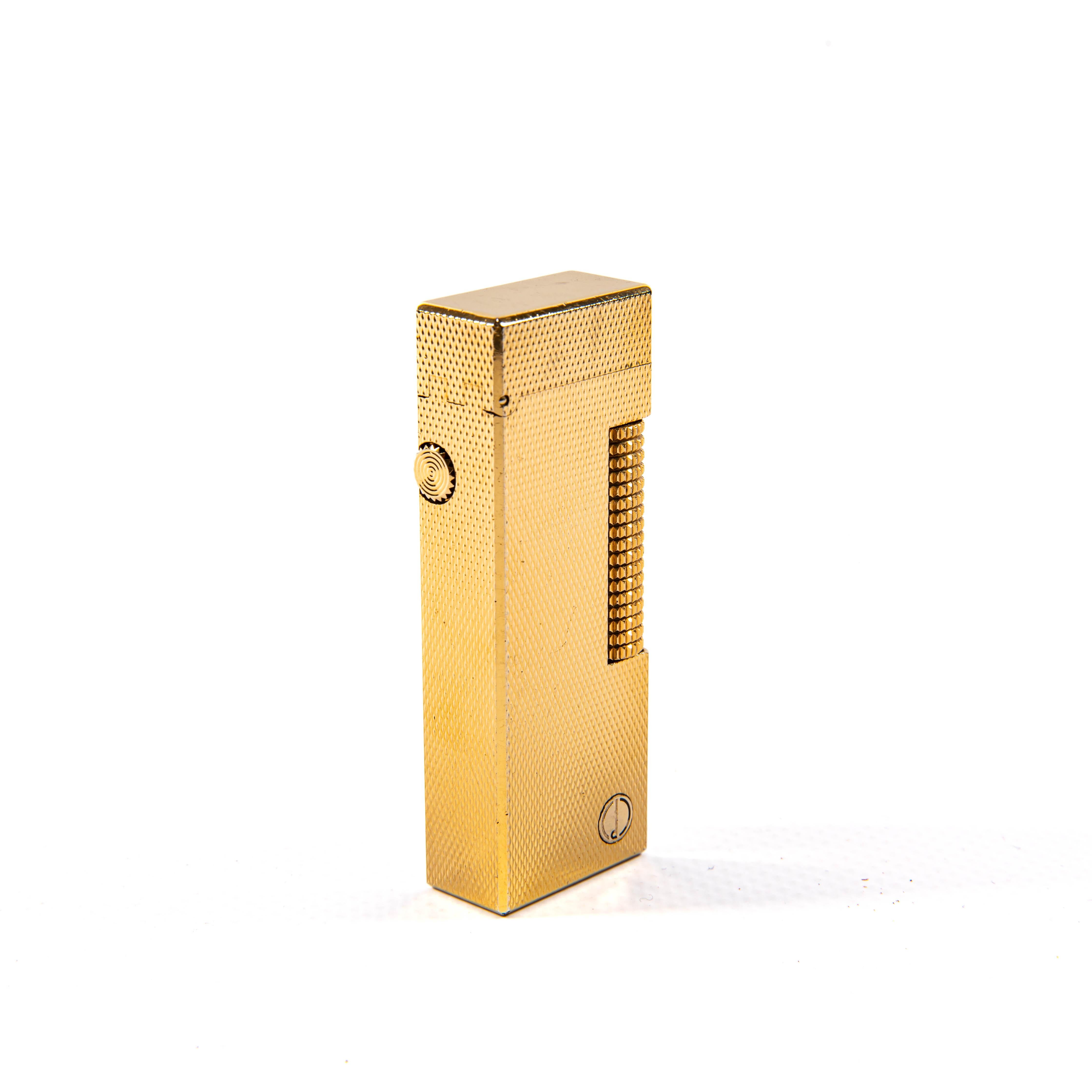 Vergoldete DUNHILLILL Rollagas-Leuchte, feines Barley, 1960er Jahre, Vintage im Angebot 1