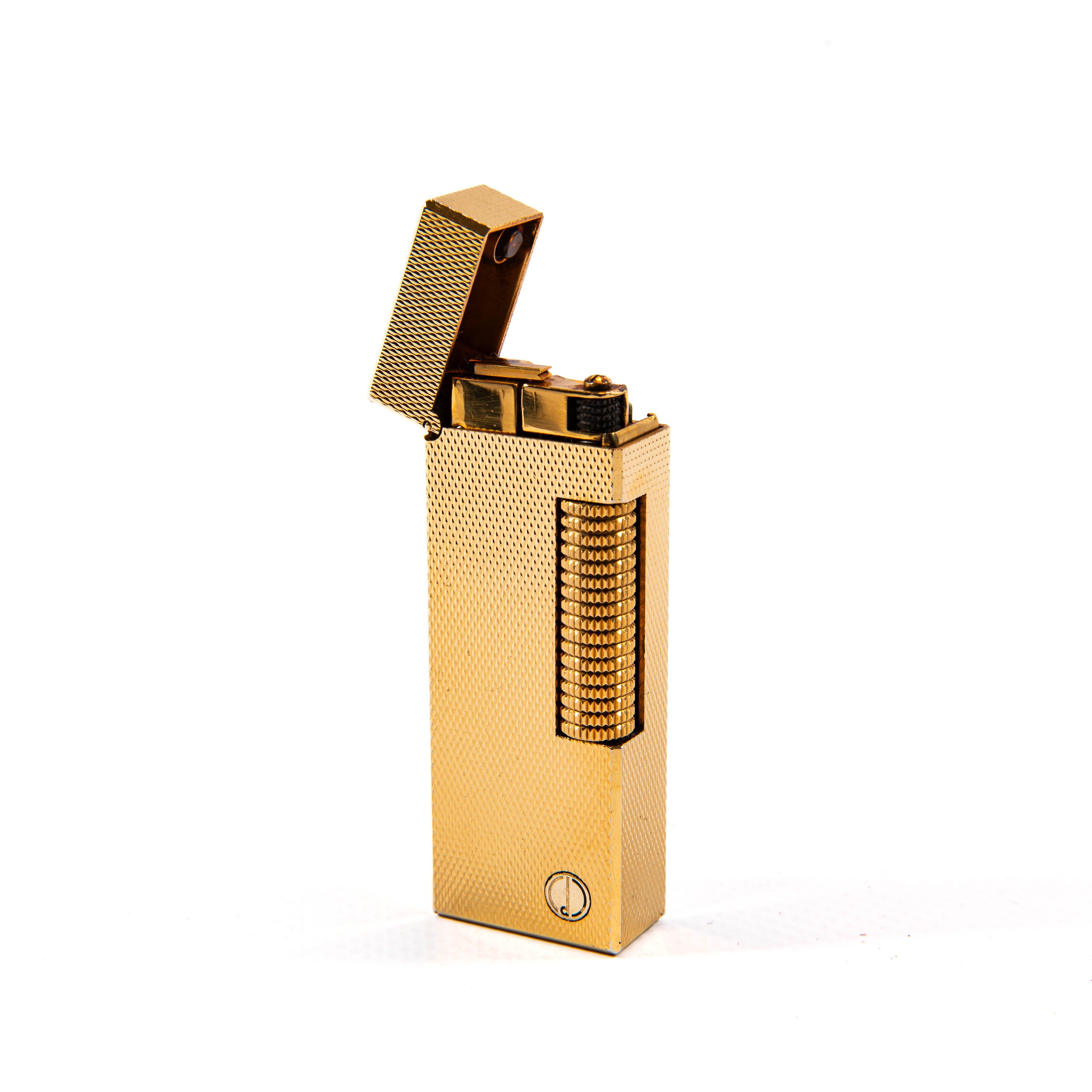 Vergoldete DUNHILLILL Rollagas-Leuchte, feines Barley, 1960er Jahre, Vintage im Angebot 2