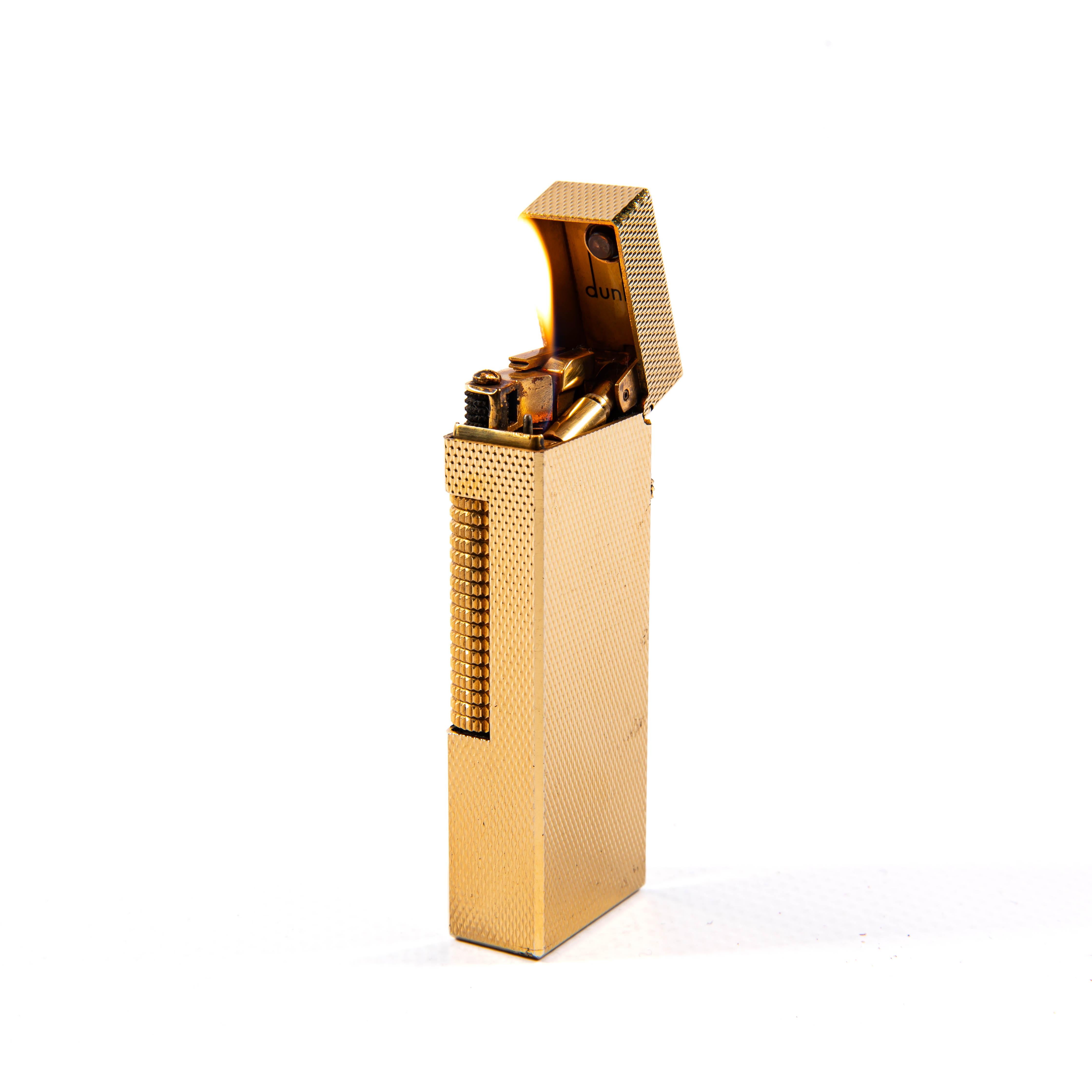 Vergoldete DUNHILLILL Rollagas-Leuchte, feines Barley, 1960er Jahre, Vintage im Angebot 3
