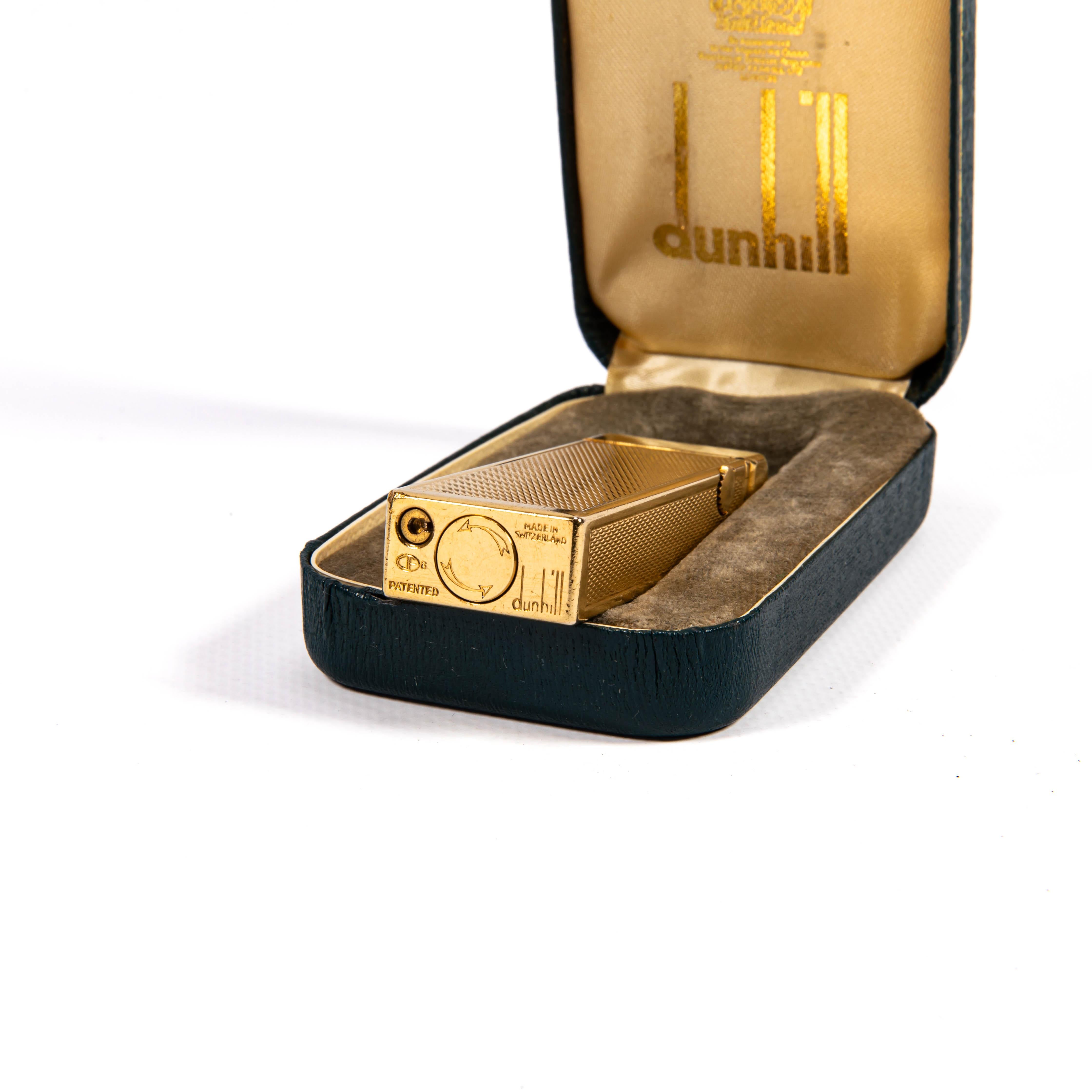 Vintage Gold Plated DUNHILL Rollagas Lighter Fine Barley in Box 1968 For Sale 4