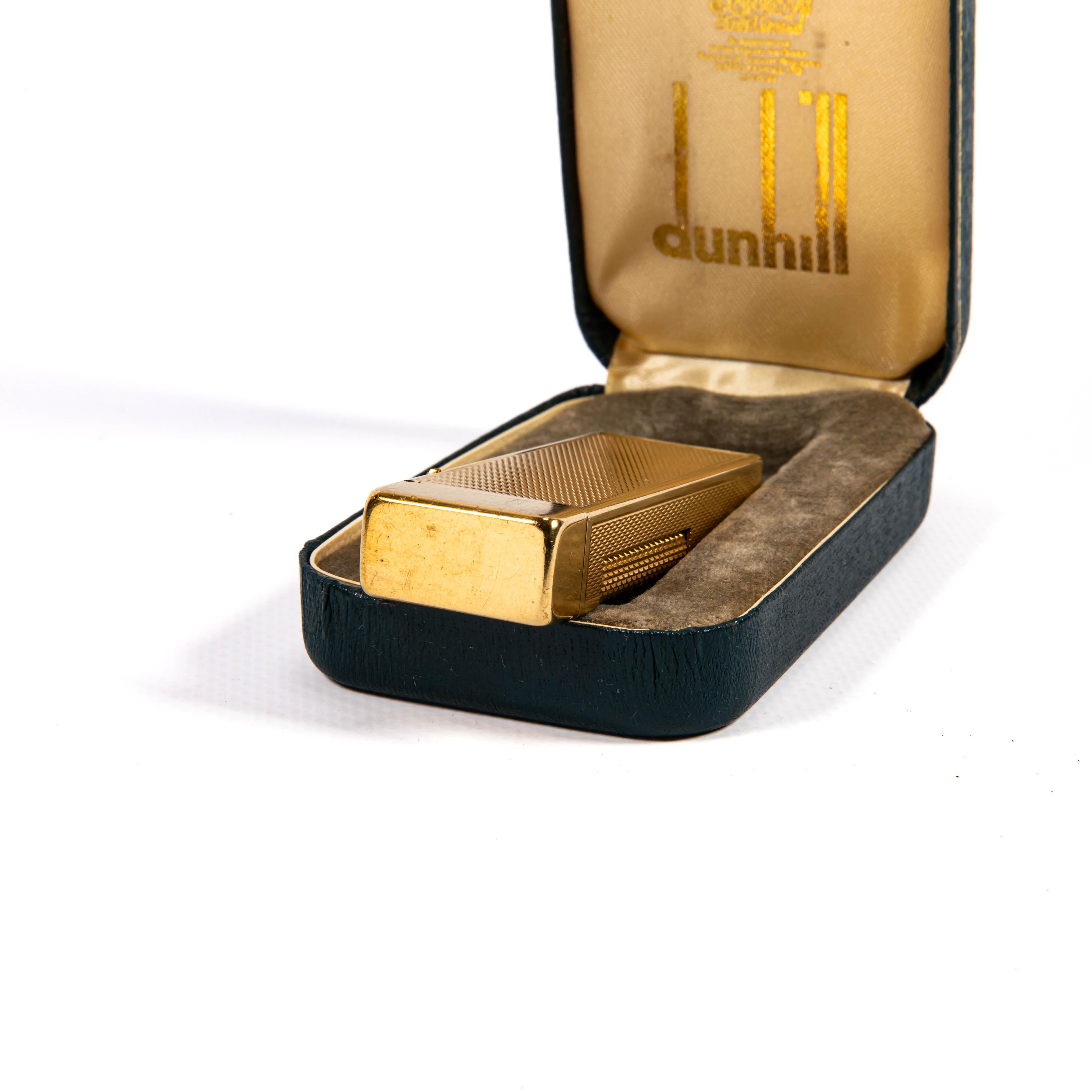 Vintage Gold Plated DUNHILL Rollagas Lighter Fine Barley in Box 1968 For Sale 5