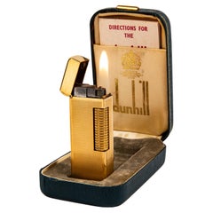 Vergoldetes DUNHILL Rollagas-Leuchter im Vintage-Stil mit feinem Barley in Schachtel 1968