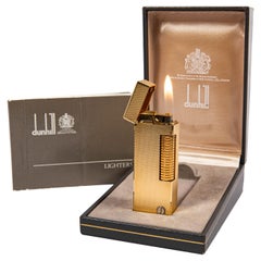 Vintage Gold Plated DUNHILL Rollagas Lighter Fine Barley in Box 1989