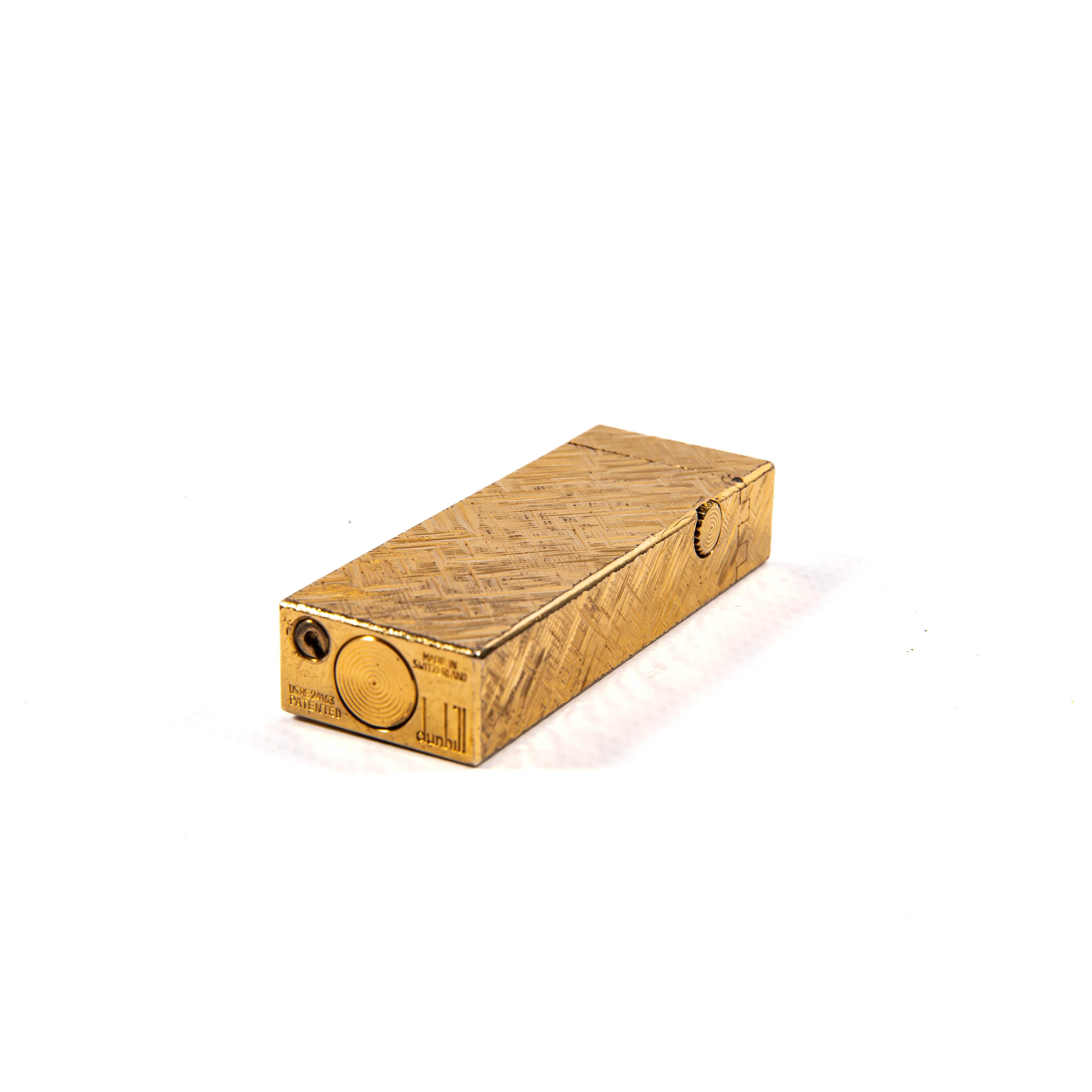 Vintage Gold Plated Dunhill Rollagas Lighter Florentine 1970s For Sale 5